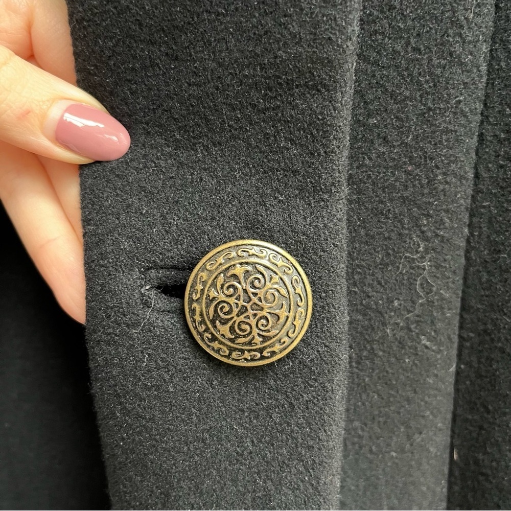 🚫SOLD🚫 [vintage] curly lambswool longline coat 1980s black - Picture 6 of 11